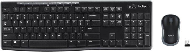 Logitech MK270 Wireless Keyboard & Mouse Combo – 2.4GHz, 8 Hotkeys, Windows PC/Laptop