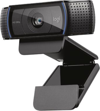 Logitech C920x HD Pro Webcam, Full HD 1080p/30fps Video, Clear Audio, HD Light Correction, PC Camera Webcam, Works with Skype, Zoom, Facetime, PC, Laptop, Mac, Tablet – Black